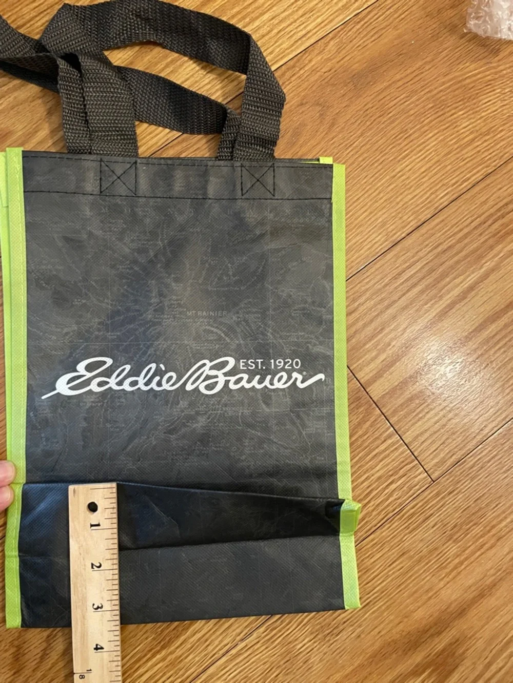 Two (2) Eddie Bauer Black Tote Bags with Lime Trim - Picture 3 of 7